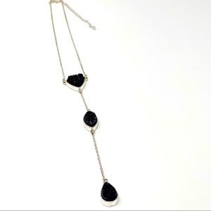 Black Crystal Cluster Necklace